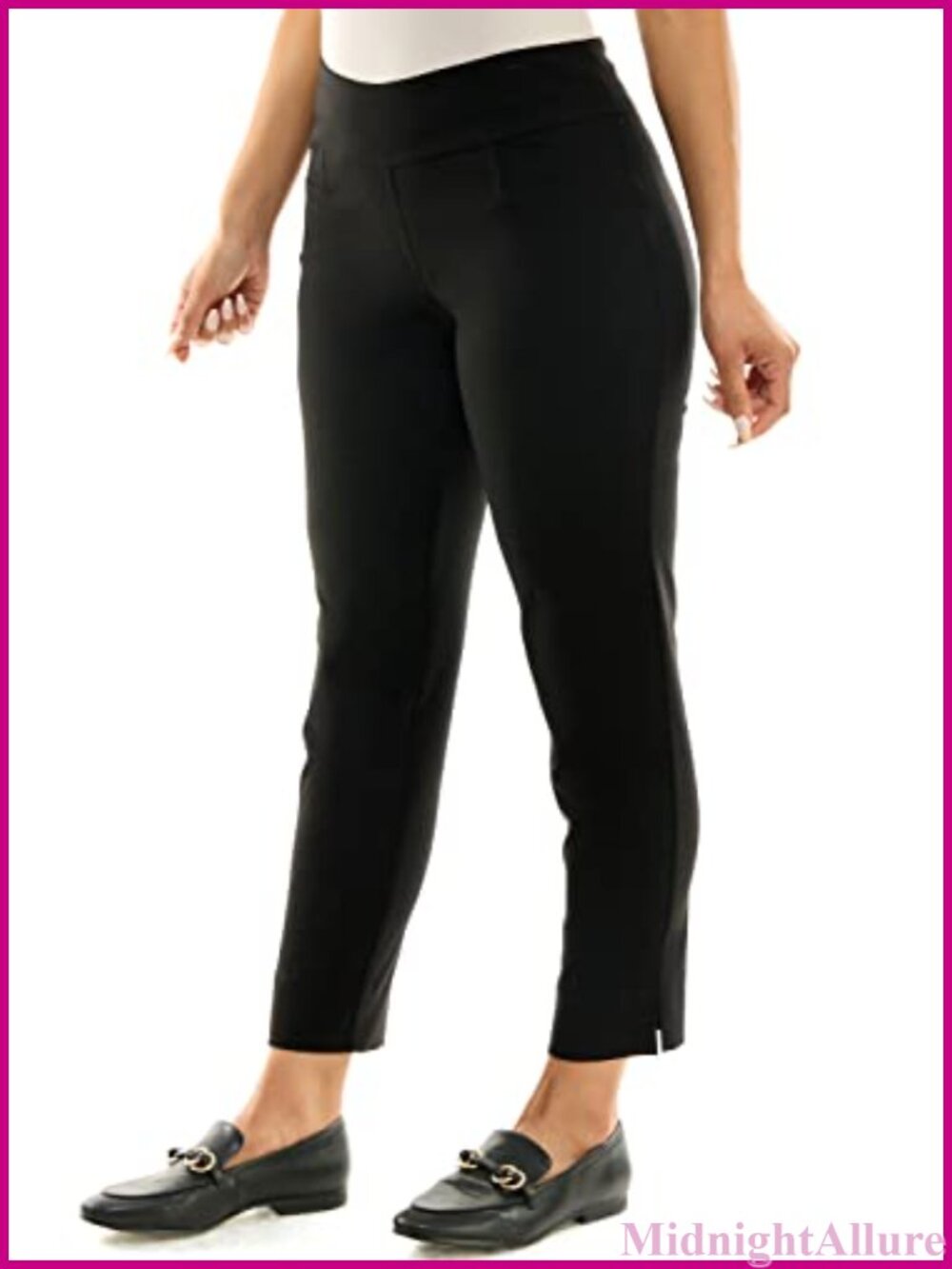 Pull-On Ankle Pants Slim Fit Millennium Fabric Slacks for Work